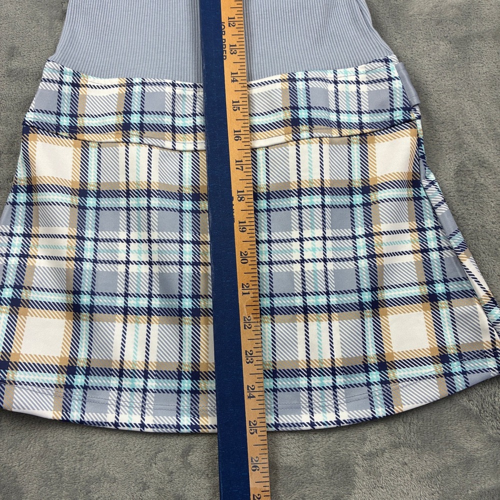 NWOT Lilt Girls Blue Ribbed Fox Glitter Plaid‎ Dress with Matching Purse Size 6X - Picture 7 of 16